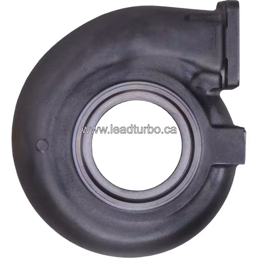 Perfil lateral da carcaça de turbina 3534201 mostrando o corpo curvo e a aba de montagem