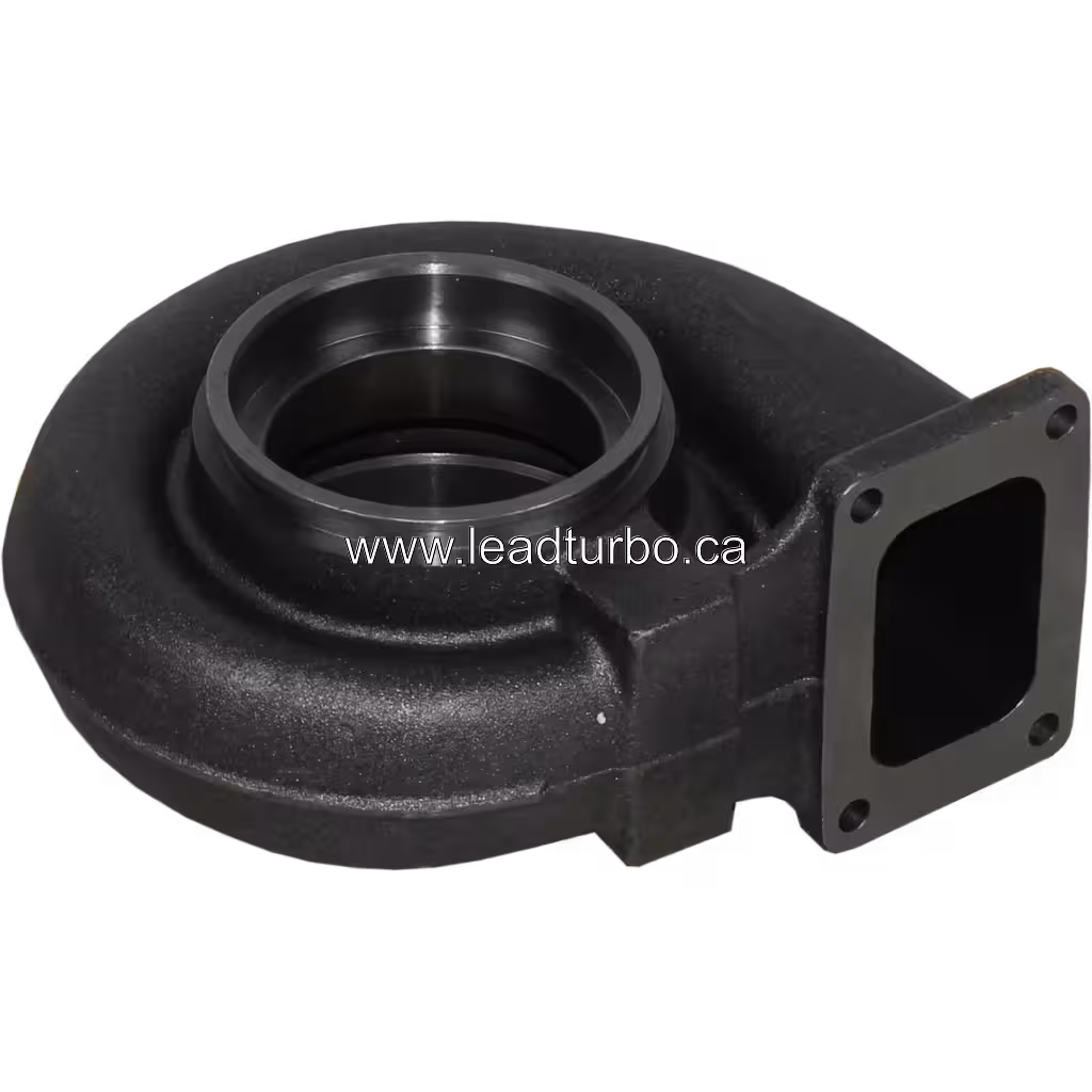 Carcasa de turbina con flanque rectangular y cuatro orificios de perno