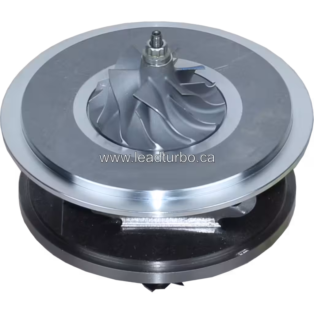 Core de turbocompresor con rueda de compresión y turbina visible