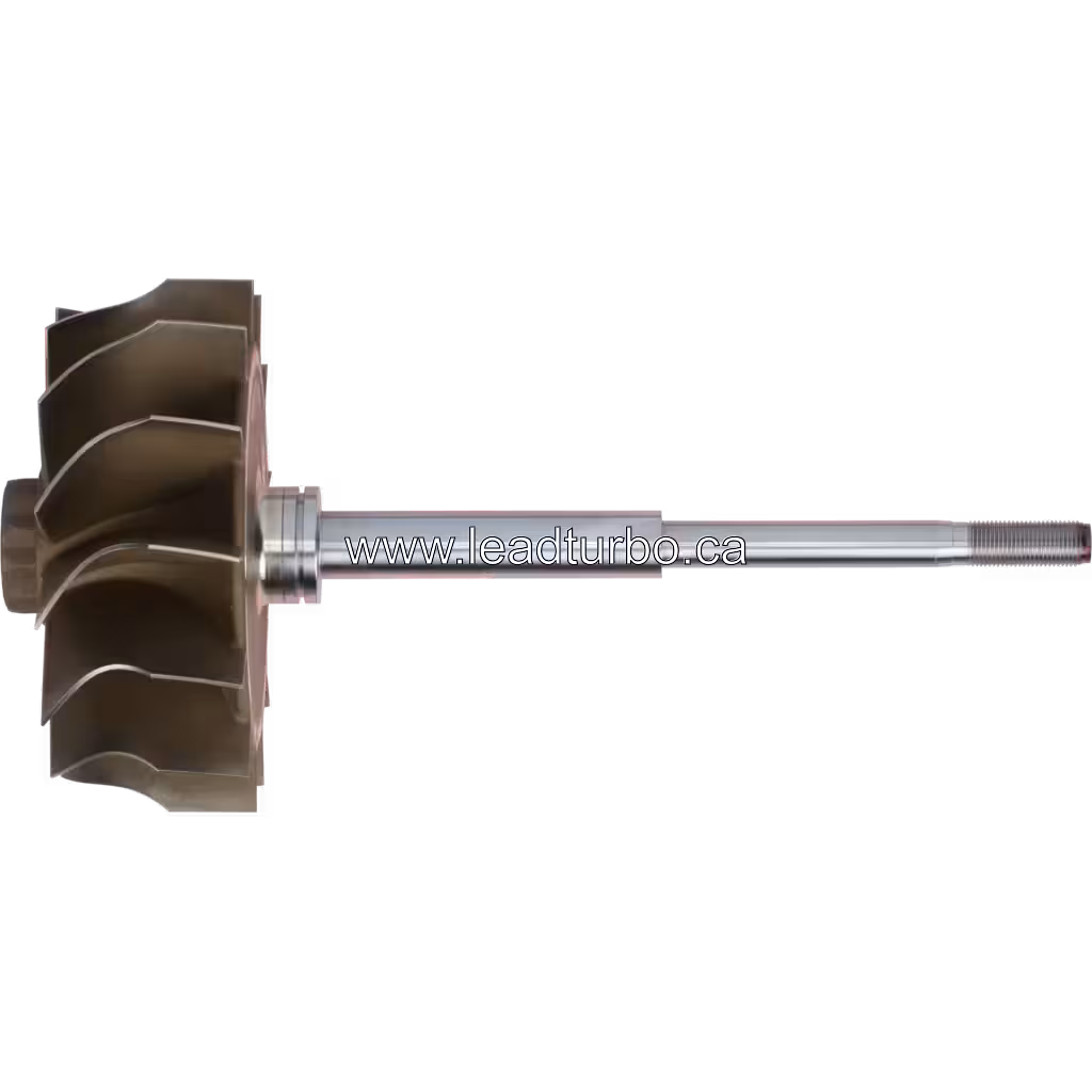 Vista lateral del rotor de turbina HX83 3535721-CAST-2 para Cummins QSK60