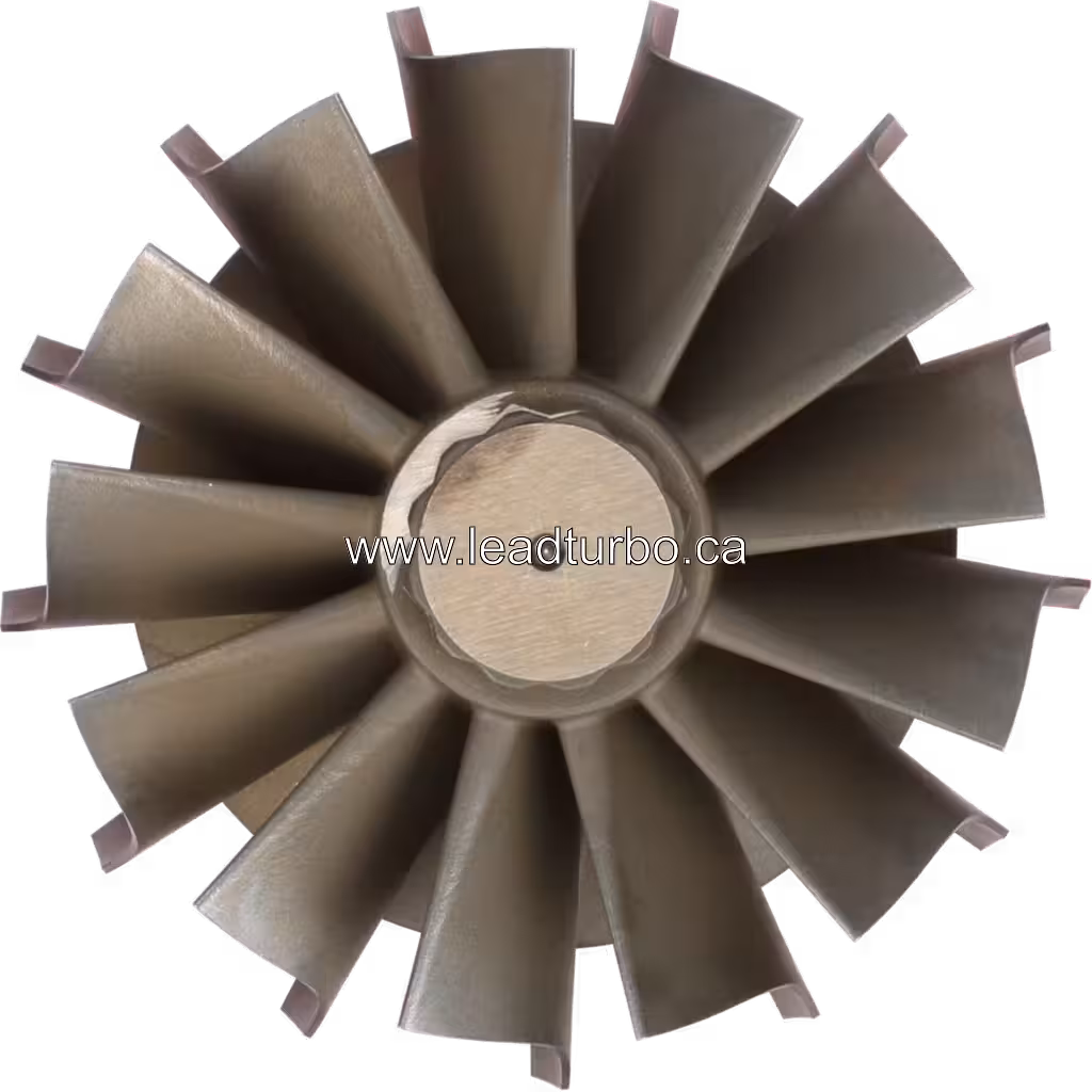 Rueda de turbina 4035360 HX83 vista replacement con eje metálico y extremo roscado