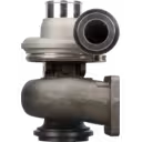 Vista frontal do turbocharger 166898 S4DL032 com carcaça bicolor e porta de entrada
