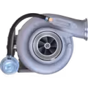 Turbosprężarka 2881753 HX40W widok z przodu: korpus sprężarki i wąż siłownika VNT