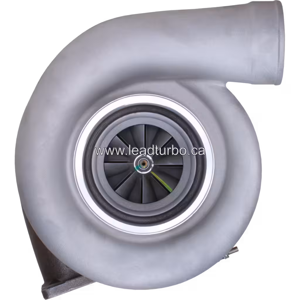 Turbosprężarka T18A40 407370-5009 widok z przodu – koło turbinowe i obudowa wydechu
