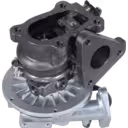 Bottom view of 14411-VM01A turbocharger showing turbine housing