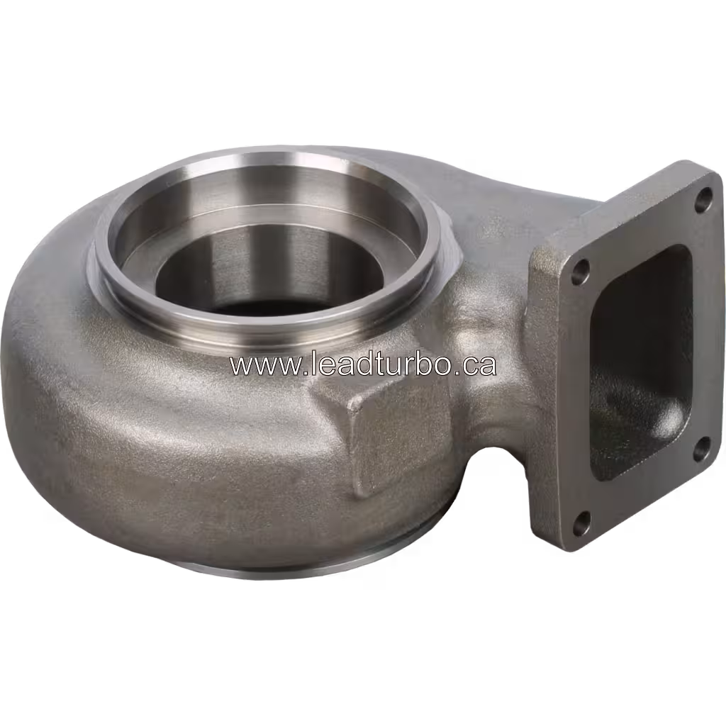 45-degree top view of BTL8503 turbine housing for CAT 3508B