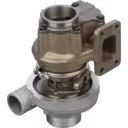 3592121 HX30W Turbolader, Untersicht mit Turbinengehäuse und Abgasflansch