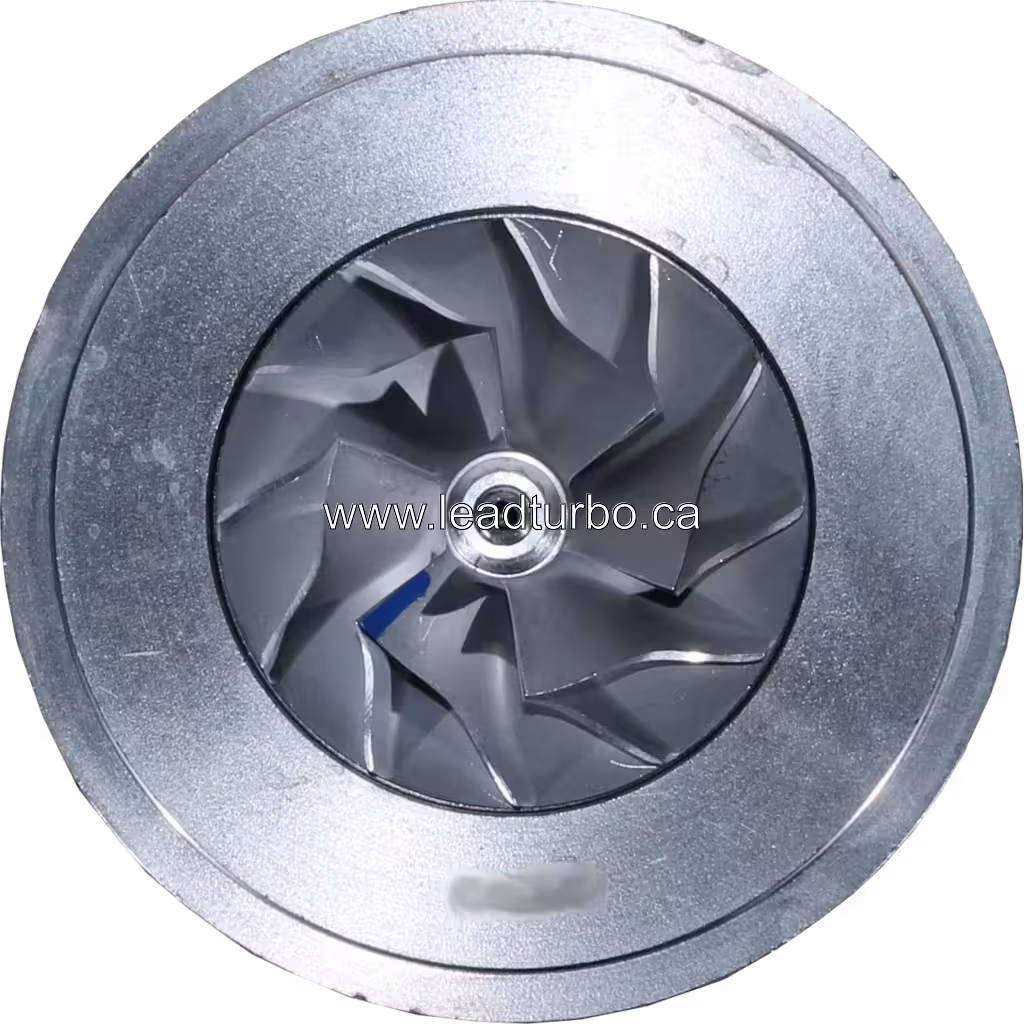 Front view of 3594856 HX30W turbocharger core showing compressor wheel