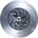 Front view of 3594856 HX30W turbocharger core showing compressor wheel