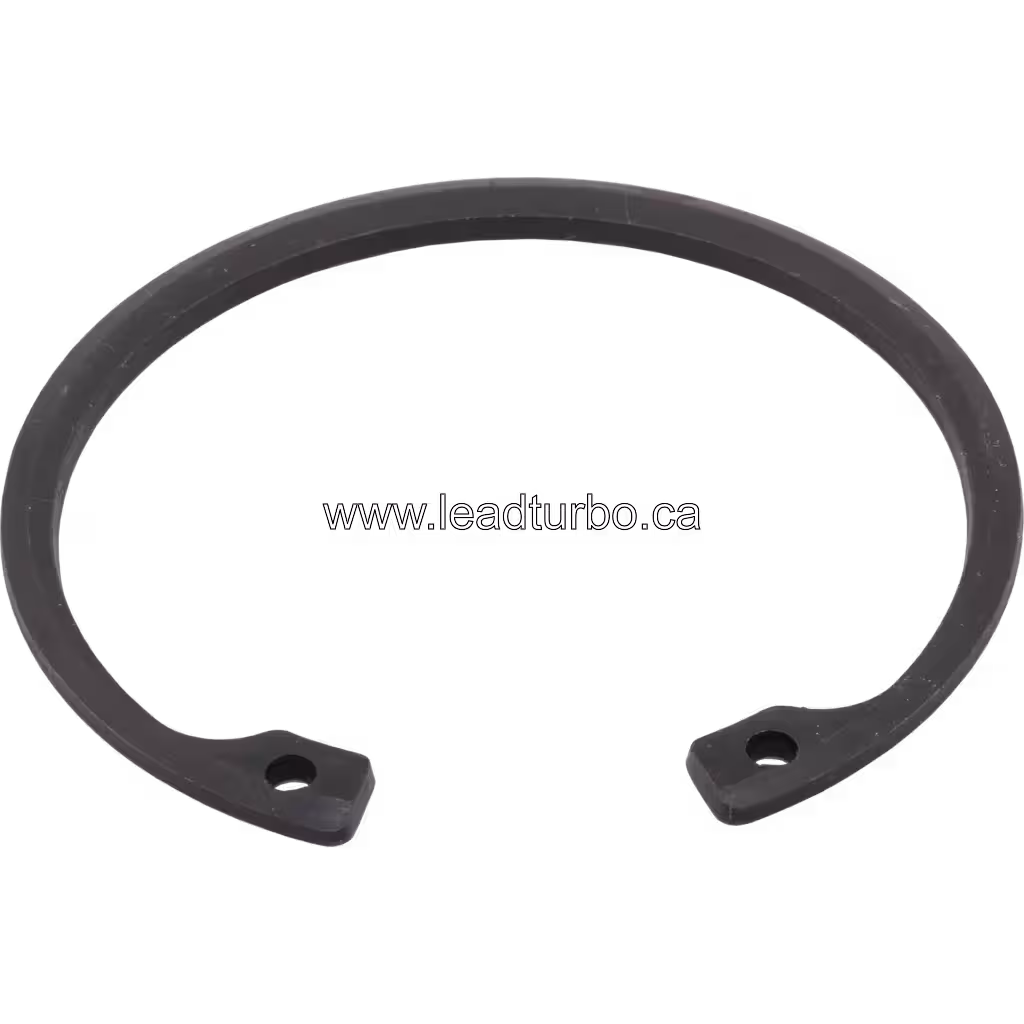 Top view of J96 retaining ring with two mounting holes and flat end tabs