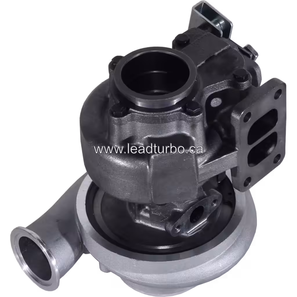 Турбокомпресор 3800463 HX35W заміна для Cummins 6BT bottom 45 degree view