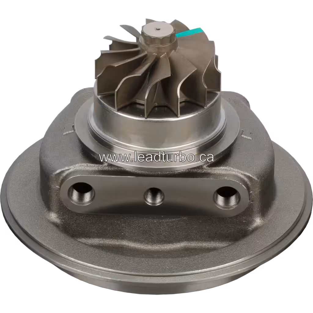 FOR 3804570 core bottom 45-degree view with three threaded ports on turbine housing