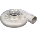 Cummins QSK60 turbo compressor housing top view showing mounting tabs