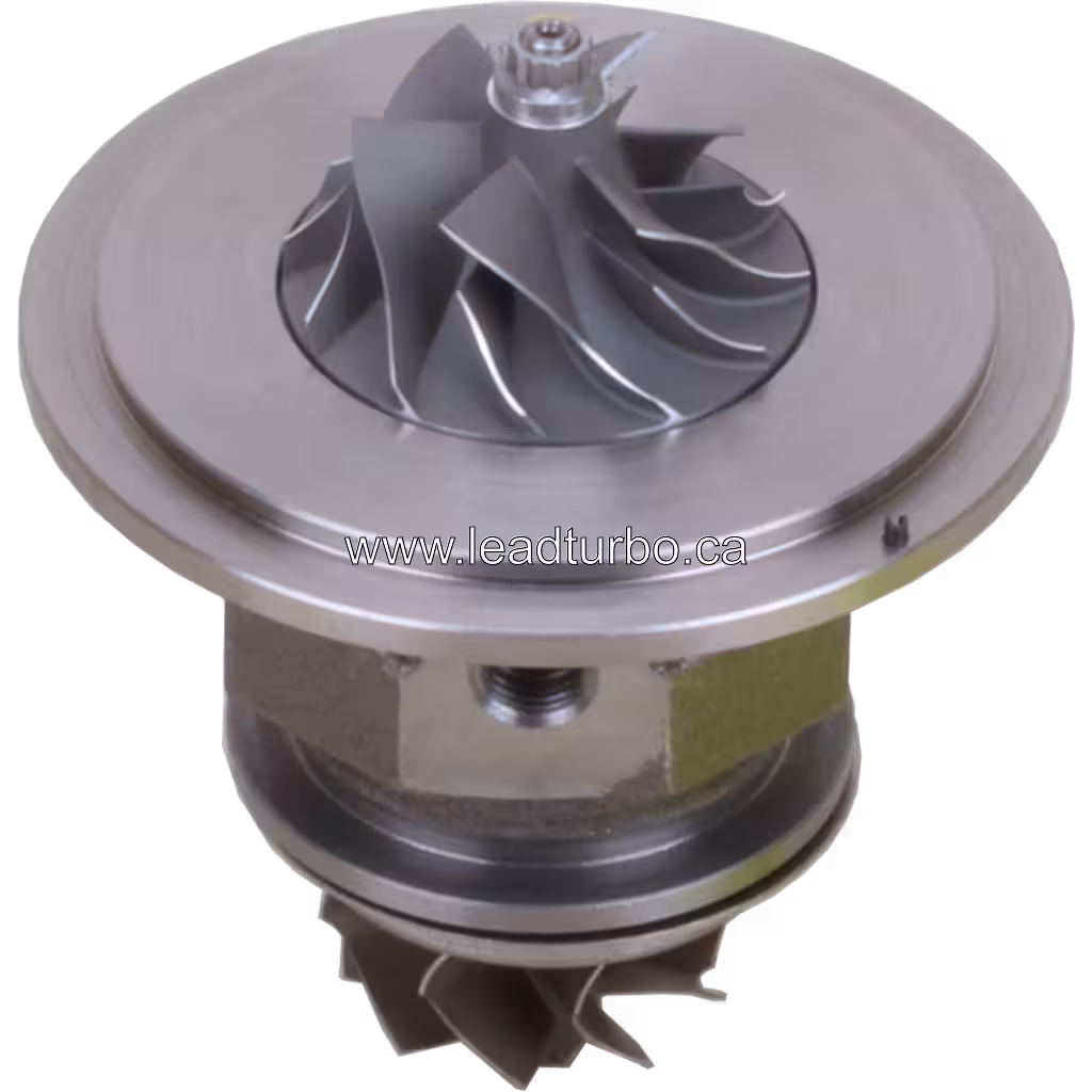 431876-0145 Turbolader Core, 45-Grad-Ansicht von oben mit Gehäuse