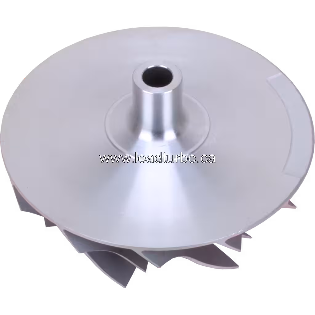 705319-0001 Compressor Wheel for GTA5002B Turbocharger - CAT Earth Moving Replacement bottom 45 degree view