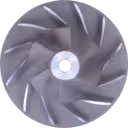 Turbocharger compressor wheel close-up view