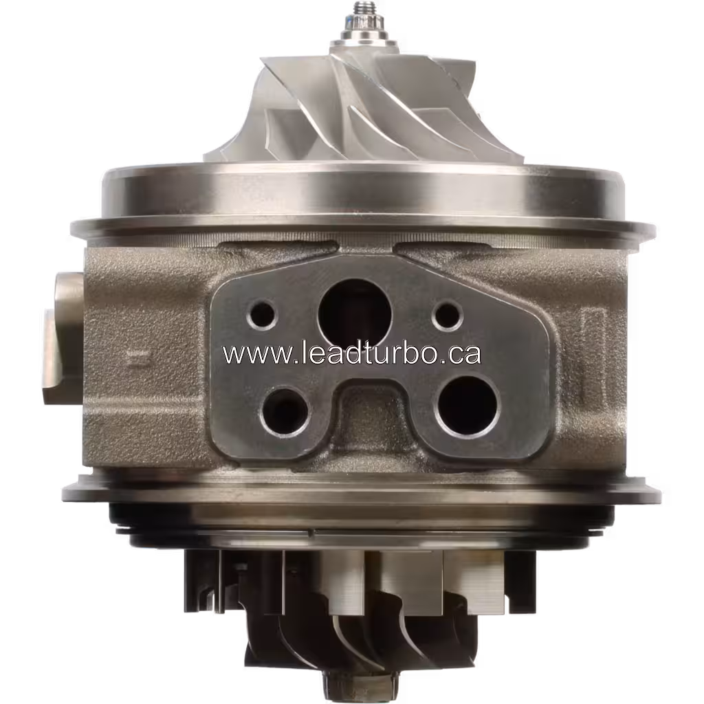 Vista frontal del core de turbocompresor FOR 4046226 HE400VG con carcasas de compresor y turbina