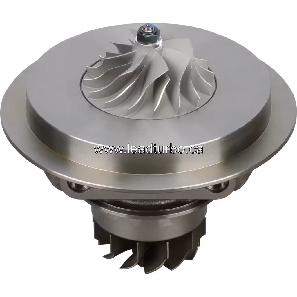 Core turbosprężarki FOR 3804570 HT60 widok z góry pod kątem 45 stopni, koło kompresora i obudowa