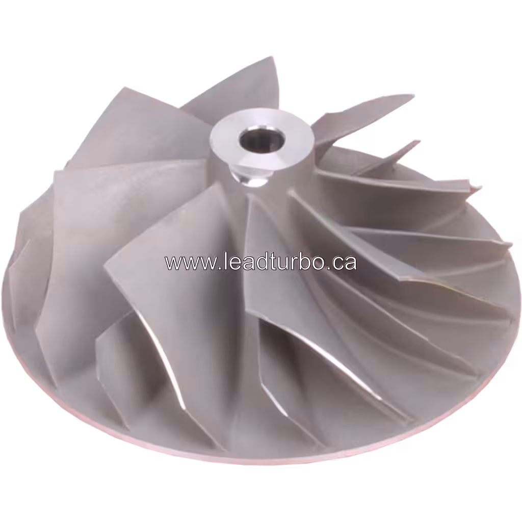 Roue de compresseur 3523546 pour Turbo HC5A Cummins KTTA19 45 degree view