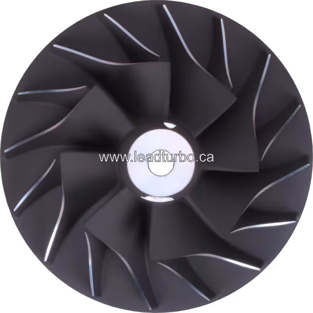 Vista frontal de la rueda de compresor FOR 2882097 CW HX80 con aspas radiales