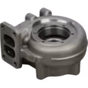 Turbine Housing 3539085 HX40W vista inferior, superfície fundida e adaptador lateral