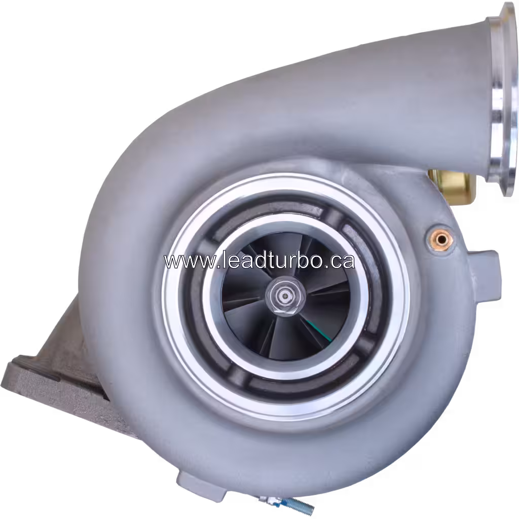 Front view of 23528065 GTA4294 turbocharger with grey cast housing and visible turbine wheel