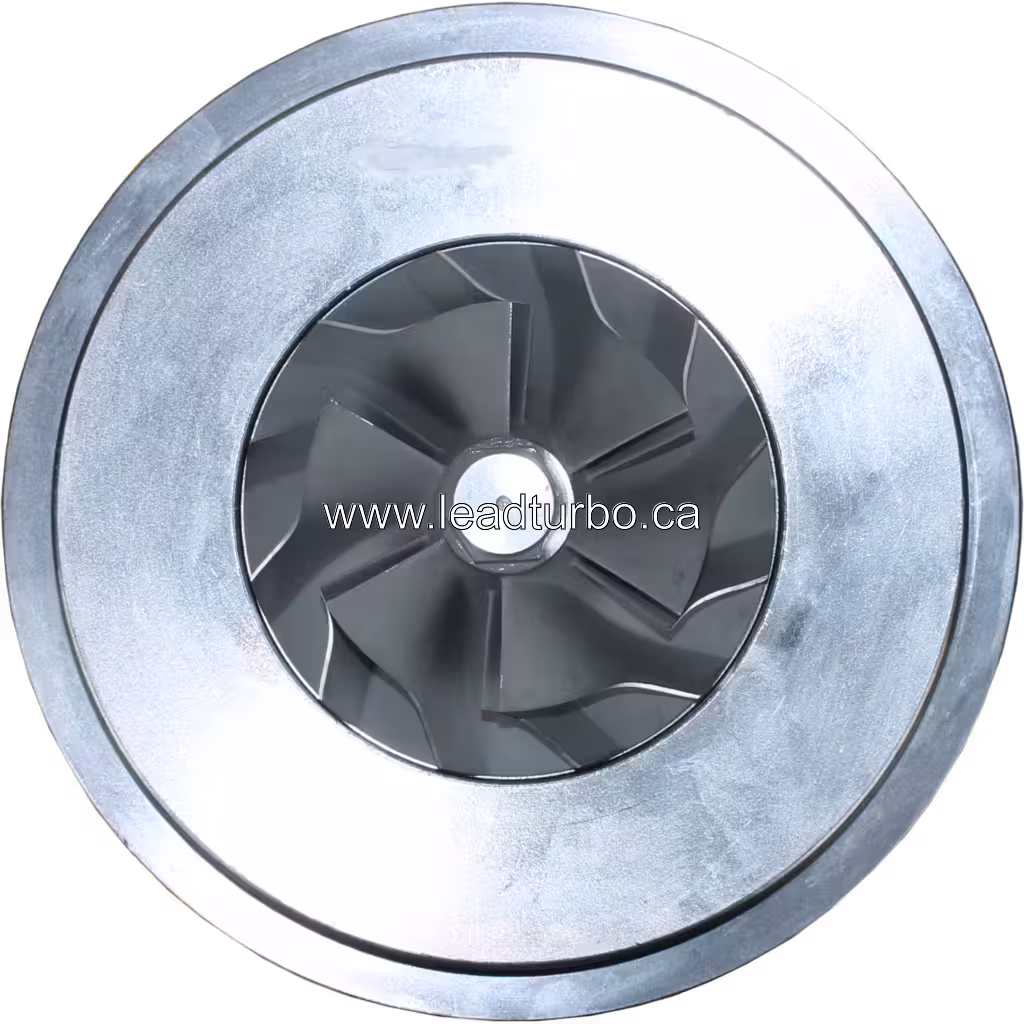 Front view of 712371-5039 GT5002BS turbocharger core showing compressor wheel