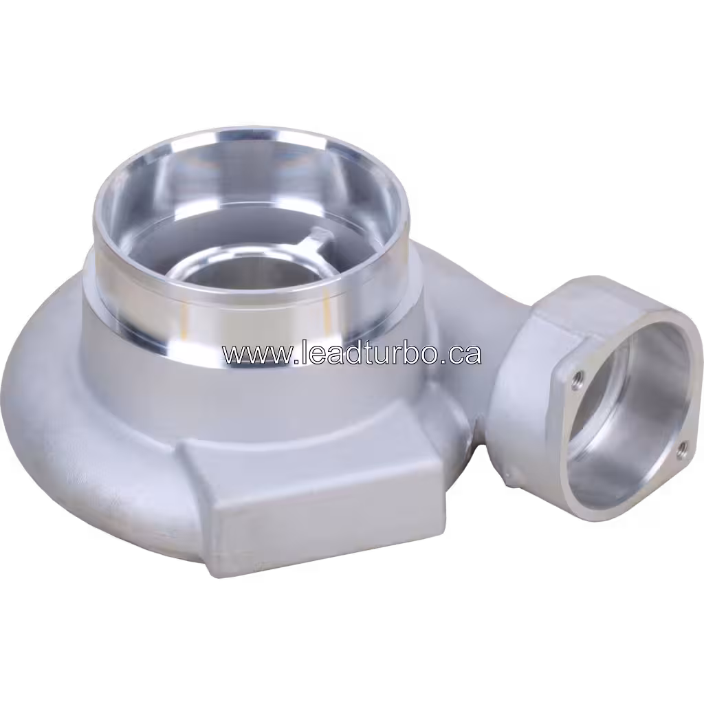 Vista lateral carcasas compresor turbo Perkins 4006T