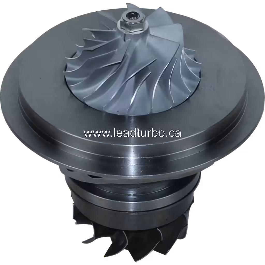 Vista replacement a 45 grados del core turbo 6505-67-5910 con rueda de compresor plateada