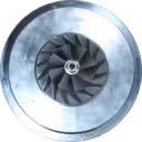 Vista frontal del core H1E FOR 3524034 para Cummins 6CT mostrando la rueda del compresor