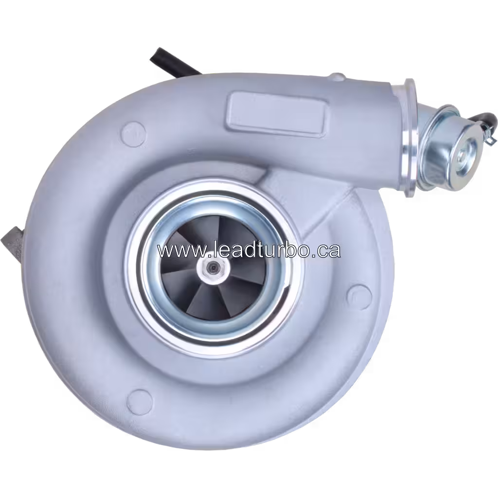 Turbocompresor para Volvo MD11 con fijaciones anodizadas azules en la carcasa de turbina