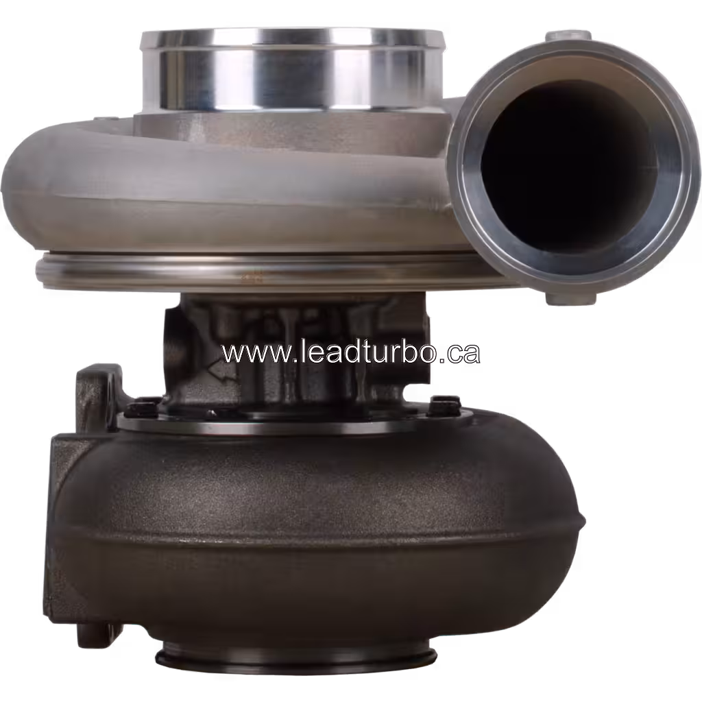 Vue avant du turbocompresseur 3801847 HC5A montrant la roue compresseur