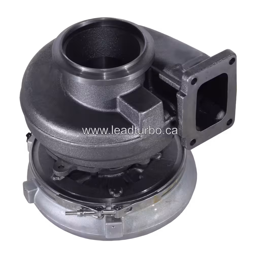 Turbocompresseur 758160-5007 GTA4502V pour Detroit Diesel S60 bottom 45 degree view