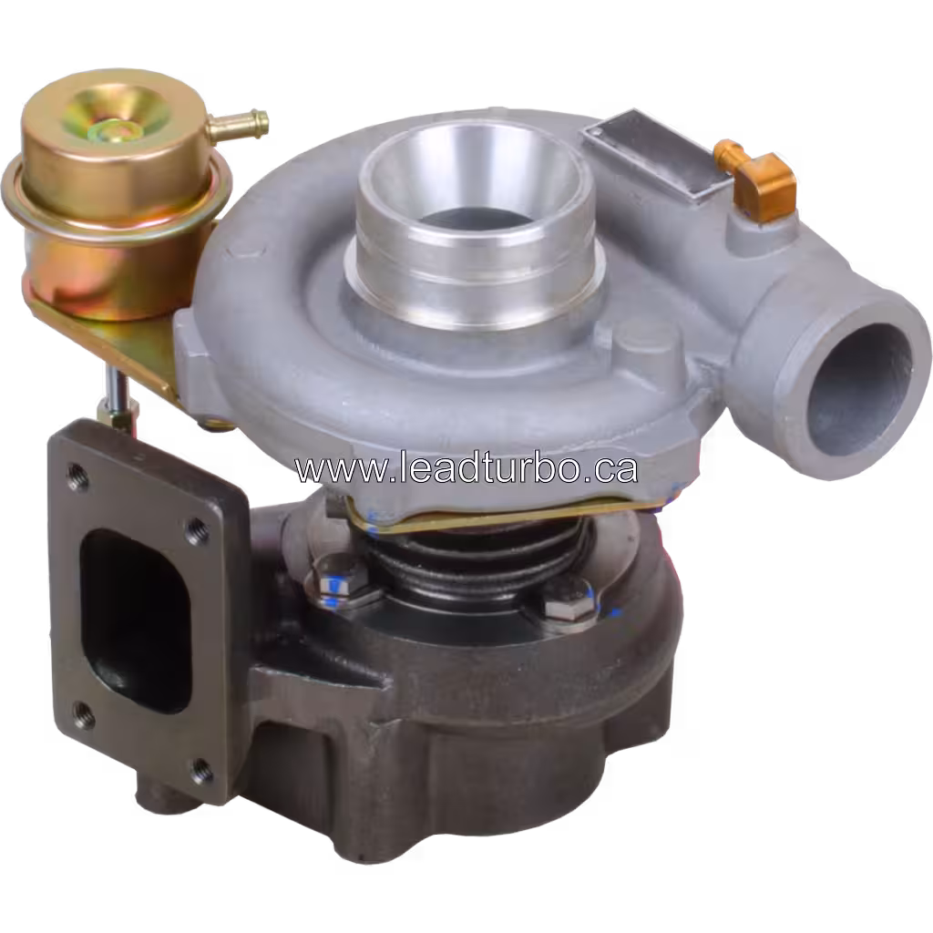 Turbocompresseur JP60S équipé d'un actionneur doré et de câblage électrique