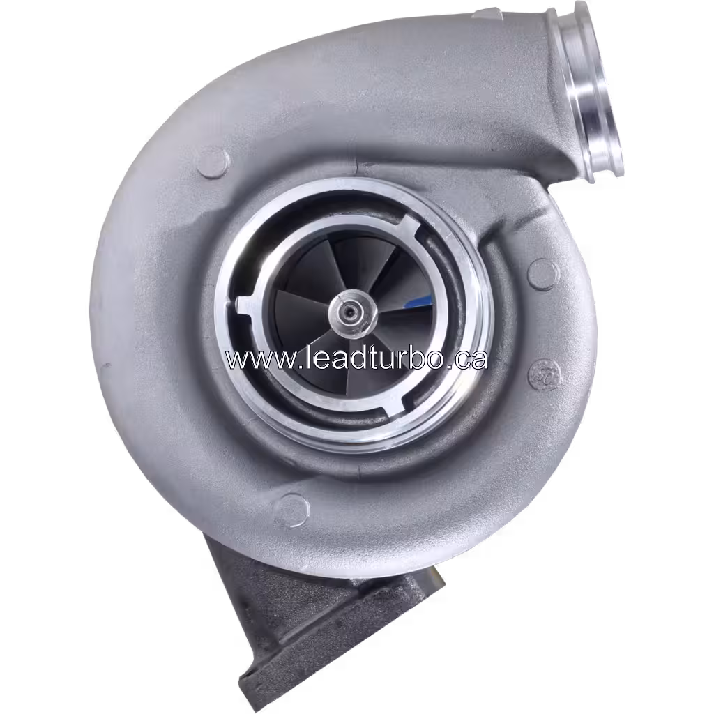 Vue avant du turbocompresseur S3B 5000693083 en métal gris