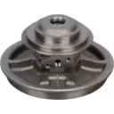 S400S061 bearing housing top view showing flange and threaded ports