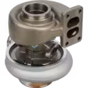 Vista inferior a 45 graus do turbo HX35 para IVECO 160-180HP com flange de montagem