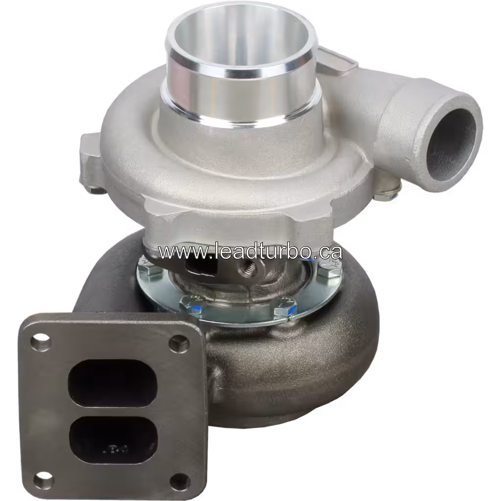 Vista replacement a 45 grados del turbo 466334-0004 con bridas pulidas