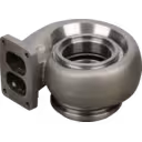 Drei Ansichten des Turbine Housings S410SX-105S74, zeigt Volute und Flansche