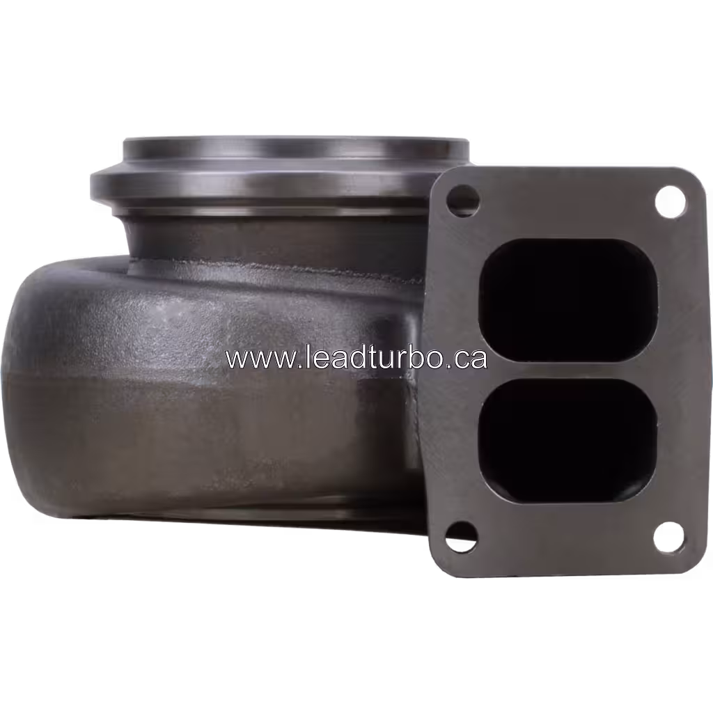 Turbine Housing 14961016101 für CAT 3406B, Frontansicht des grauen Gussgehäuses