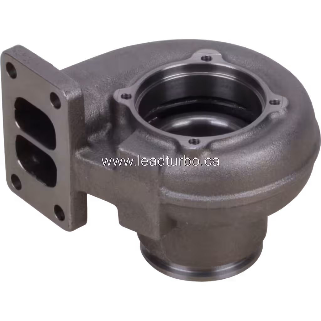 Vista inferior da Turbine Housing FOR 3802770 TH mostrando a face de montagem e flange