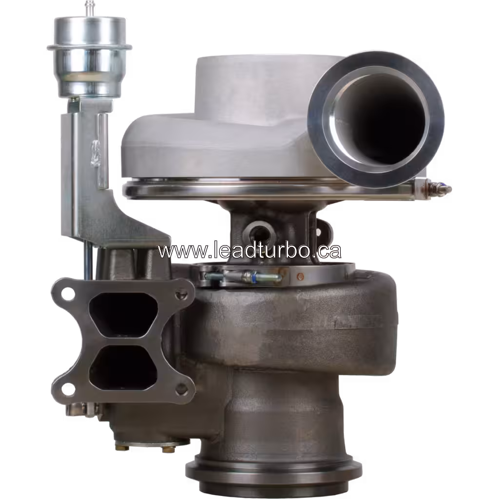 Vista frontal do turbo 5324943 HE600WG com carcaça do compressor polida