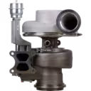 Vista frontal do turbo 5324943 HE600WG com carcaça do compressor polida