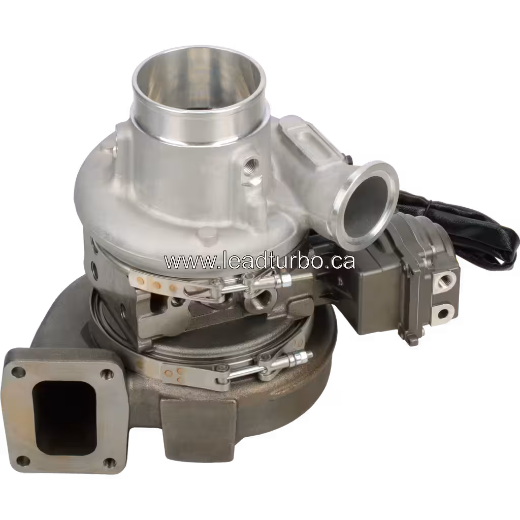 Vista lateral turbo HE431VE reemplazo diesel