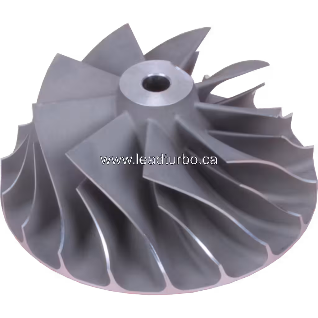 6502-52-1010 compressor wheel front view showing radial blade geometry