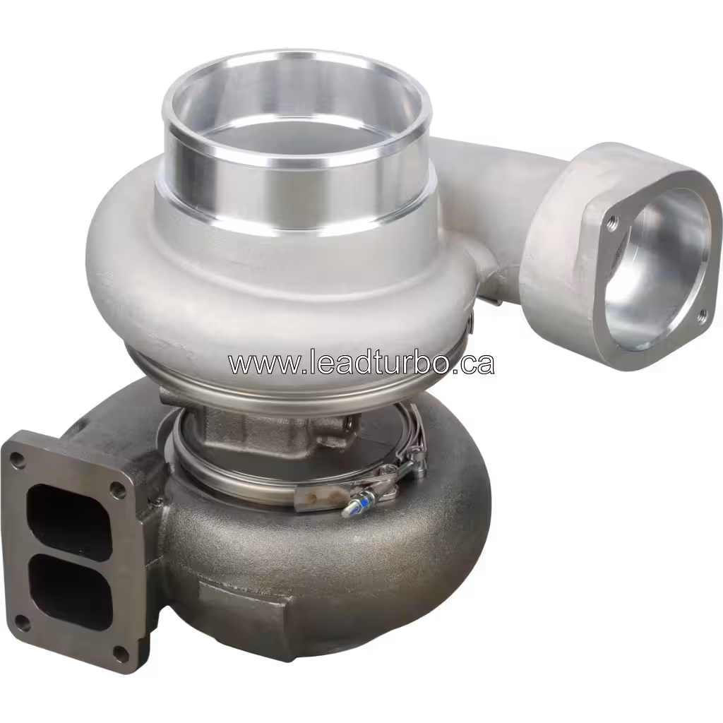 Turbocharger 0R9899 com carcaça do compressor prateada e carcaça do turbina escura