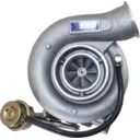 Unidade de turbocompressor Volvo D7A vista lateral