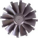Ansicht von oben: Turbine Wheel J96 mit radialer Schaufelanordnung