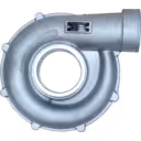 Vista frontal de carcasa de compresor FOR VA300018 CH para turbo J96, metal fundido gris plateado