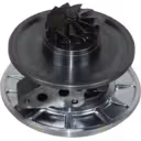 Vista inferior do core turbo FOR 17201-0L040 mostrando a roda da turbina